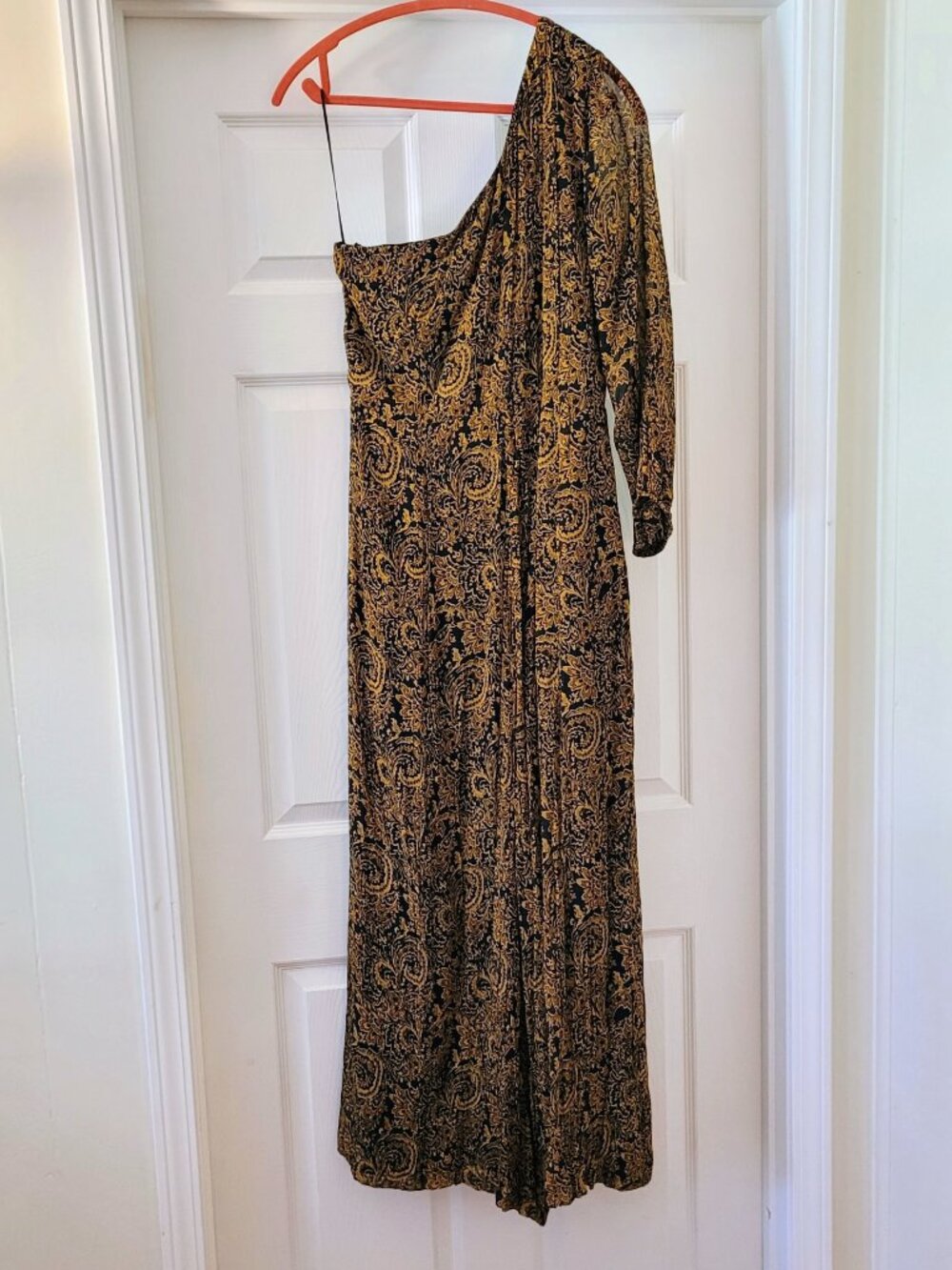 NWT Anthropologie Ollari Paisley One-Shoulder Jumpsuit, Size L - Picture 10 of 16